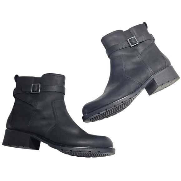 Clarks Collection Women Black Leather Ankle Boots Orinoco Bend Size 10W Zipper - Picture 8 of 16